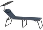 Siena Garden Premium Dreibeinliege verstellbar Aluminium/2D Mesh Blau|Dunkelgrau