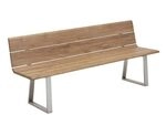 Niehoff Nova Gartenbank 200cm Edelstahl Profilkufe/Teak Recycelt Braun|Hellgrau