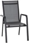 Siena Garden Tesoro Stapelsessel Aluminium/Ranotex Schwarz|Dunkelgrau M29542