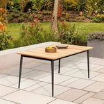 Niehoff Luna Gartentisch 160x95cm Aluminium/Teak Dunkelgrau G493-062-076