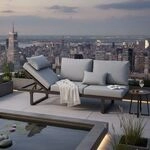 LC Garden Bondino Diningsofa verstellbar Aluminium/Polyester Dunkelgrau|Hellgrau