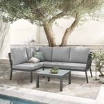 OUTLIV. Alex Ecklounge inkl. Loungetisch Aluminium/Rope Dunkelgrau RYN2062S2