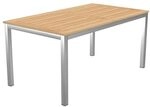 OUTLIV. Oviedo Ausziehtisch 160/210x90 cm Edelstahl/Teak Hellgrau SR2001MS-160