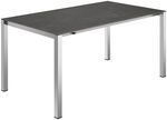 OUTLIV. Ausziehtisch 160/217/267x92cm Edelstahl/Glaskeramik Dunkelgrau|Hellgrau