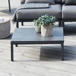 Solpuri Club Loungetisch 80x80cm Aluminium/Rope/HPL Dunkelgrau|Hellgrau