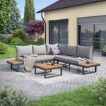 OUTLIV. Naxos Ecklounge inkl. Loungetisch Aluminium/Polyester Hellgrau 81935010