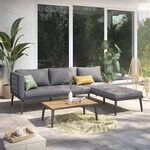 OUTLIV. India Ecklounge inkl. Loungetisch Stahl/Polypropylen Dunkelgrau...