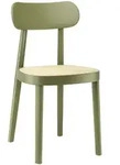 THONET 118 Holzstuhl | Rohrgeflecht-Sitz | Buche gebeizt olivgr&uuml;n