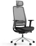 Yaasa Chair Expert B&uuml;rostuhl | Netzr&uuml;cken | 4D-Armlehnen | Kopfst&uuml;tze | schwarz