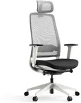Yaasa Chair Expert B&uuml;rostuhl | Netzr&uuml;cken | 4D-Armlehnen | Kopfst&uuml;tze | wei&szlig;