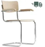 THONET S 43 F | Buche natur | Stahlrohr-Freischwinger mit Armlehnen | Gestell
