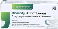 PZN-DE 18026537, Zentiva Pharma BISACODYL ADGC Laxans 5 mg magensaftres.Tabletten 20