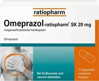 PZN-DE 06113337, OMEPRAZOL-ratiopharm SK 20 mg magensaftr.Hartkaps. 7 St, Grundpreis:
