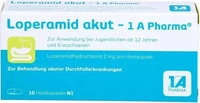PZN-DE 01338066, LOPERAMID akut-1A Pharma Hartkapseln 10 St, Grundpreis: &euro; 0,20