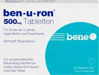 PZN-DE 00116694, Bene Arzneimittel BEN-U-RON 500 mg Tabletten 20 St, Grundpreis: