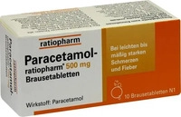 PZN-DE 08704077, PARACETAMOL-ratiopharm 500 mg Brausetabletten 10 St, Grundpreis: