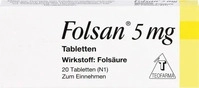 PZN-DE 01300098, Teofarma s.r.l FOLSAN 5 mg Tabletten 20 St, Grundpreis: &euro; 0,11