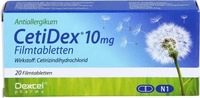 PZN-DE 08892110, Dexcel Pharma CETIDEX 10 mg Filmtabletten 20 St, Grundpreis: &euro;