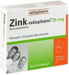 PZN-DE 00813252, ZINK-RATIOPHARM 25 mg Brausetabletten 20 St, Grundpreis: &euro; 0,25