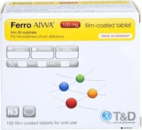 PZN-DE 15250398, T & D Pharma FERRO AIWA 100 mg Filmtabletten 100 St, Grundpreis:
