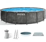 Intex Prisma Frame Greywood 26742NP - &Oslash;457x122 cm - Runder Pool