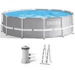 Intex Prisma Frame 26716NP - &Oslash;366x99 cm - Aufstellpool rund + Filterpumpe und Leiter