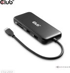 Club 3D CSV-2551, Club 3D 8 -1 Hub USB C auf HDMI 2.0 & DisplayPort 1.4 8K30Hz PD