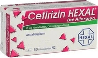 PZN-DE 01830169, Cetirizin HEXAL bei Allergien 10 mg Filmtabletten, 50 St,