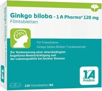 PZN-DE 17534800, Ginkgo biloba - 1 A Pharma 120 mg zur Ged&auml;chtnisst&auml;rkung, 120 St,