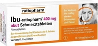 PZN-DE 00266011, Ibu ratiopharm 400 mg akut Schmerztabletten, 10 St, Grundpreis: