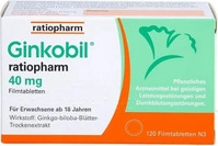 PZN-DE 06680817, Ginkobil ratiopharm 40 mg mit Ginkgo biloba, 120 St, Grundpreis: