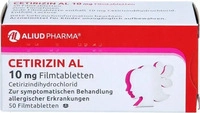 PZN-DE 02406628, ALIUD Pharma Cetirizin AL 10 mg Filmtabletten, 50 St, Grundpreis: