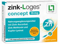 PZN-DE 18398718, Dr. Loges + Zink-Loges concept 15 mg magensaftresistente Tabletten,