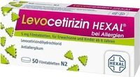 PZN-DE 14241664, Levocetirizin HEXAL bei Allergien 5 mg Filmtabletten, 50 St,