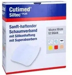 Cutimed Siltec Plus Schaumverb.10x10 cm haftend