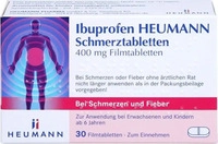 PZN-DE 10201099, Ibuprofen HEUMANN Schmerztabletten 400 mg Filmtabletten Inhalt: 30