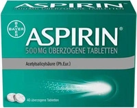 PZN-DE 10203626, Aspirin 500 mg &uuml;berzogene Tabletten Inhalt: 40 St