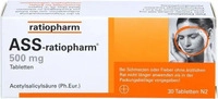 PZN-DE 03403885, ASS Ratiopharm 500 mg Tabletten Inhalt: 30 St