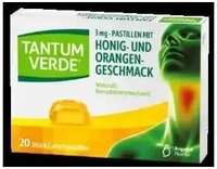 PZN-DE 03335557, Tantum Verde mit Orange-Honiggeschmack 3 mg Lutschtabletten...