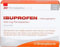PZN-DE 07411019, Ibuprofen Hemopharm 400 mg Filmtabletten Inhalt: 20 St