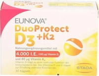 PZN-DE 14133555, Eunova Duoprotect D3 + K2 4000 I.E. / 80 &micro;g Kapseln Inhalt: 7.53 g