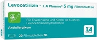PZN-DE 14243947, Levocetirizin - 1 A Pharma 5 mg Filmtabletten Inhalt: 20 St