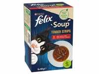 6x48g Felix Soup Filet Geschmacksvielfalt vom Land Katzenfutter nass
