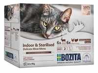 Sparpaket: 24x85g Bozita Indoor & Sterilised in Soße im Mixpaket Katzenfutter nass
