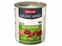 6 x 800 g animonda GranCarno Original Adult Rind & Entenherzen Hundefutter nass