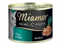 6x185g Feine Filets Thunfisch & Reis in Jelly Miamor Katzenfutter nass