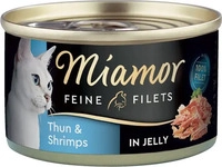Sparpaket Miamor Feine Filets 24 x 100 g - Thunfisch & Shrimps (Katzenfutter),