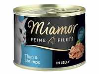 6x185g Feine Filets Thunfisch & Shrimps in Jelly Miamor Katzenfutter nass