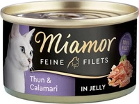 Miamor Feine Filets 1 x 100 g - Heller Thunfisch & Calamari in Jelly (Katzenfutter),