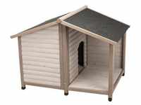 Trixie Natura Hundehütte Lodge mit Terrasse Größe S: B 100 x T 82 x H 90 cm,...